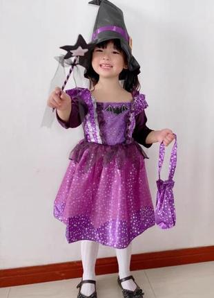 Детский костюм, платье ведьма, летучая мышь, ночь на 5-6, 7-8 лет2 фото