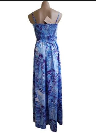 Длинный сарафан с тропическим принтом