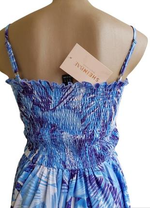 Длинный сарафан с тропическим принтом