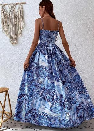 Длинный сарафан с тропическим принтом
