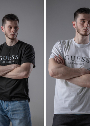 Чоловіча футболка guess FL7TAE чорна / біла