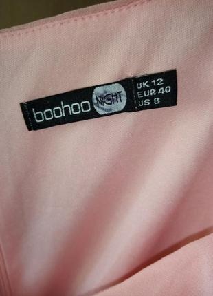 Нежное, розовое шифоновое платье с вертикальными воланами от boohoo4 фото