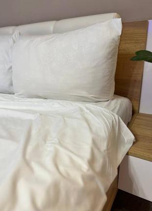 Однотонное постельное белье комплект постельного белья белая бабочка1 фото