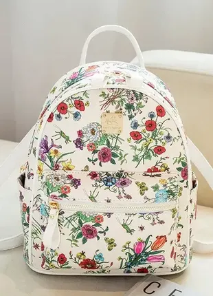 Женский городской прогулочный рюкзак с цветочками разные цвета