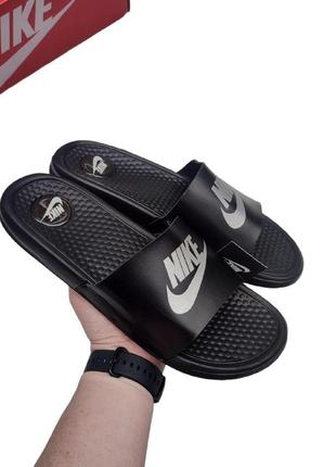 🔥чоловічі шльопанці nike чорні (рефлектив)🔥