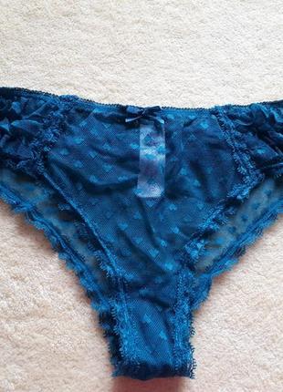 Новые зеленые кружевные трусики танго сеткав сердечки кружево м/m/10/38/46 accessorize