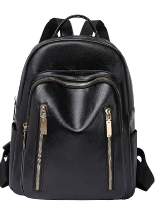 Рюкзак женский черный из искусственной кожи1 фото