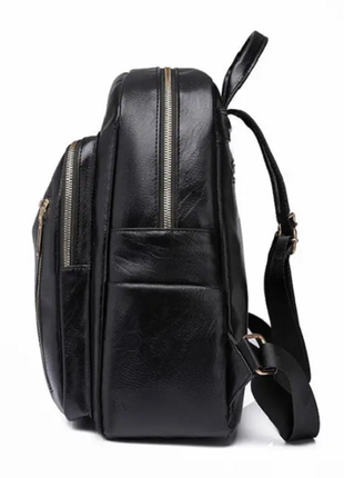 Рюкзак женский черный из искусственной кожи4 фото