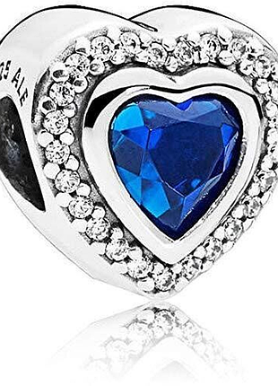 Серебряное шарм сердце пандора pandora
