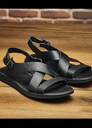 Мужские кожаные сандалии armani, чоловічі шкіряні сандалії