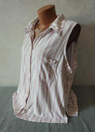 Літня сорочка без рукавів зі змішаного льону 52-54 розміру2 фото