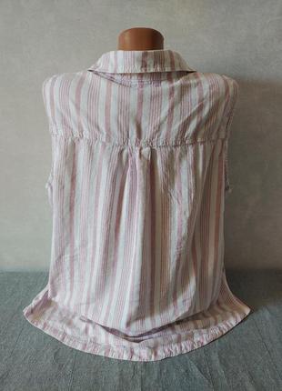 Літня сорочка без рукавів зі змішаного льону 52-54 розміру3 фото