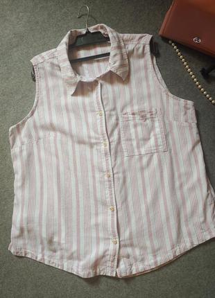Літня сорочка без рукавів зі змішаного льону 52-54 розміру4 фото