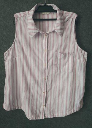 Літня сорочка без рукавів зі змішаного льону 52-54 розміру5 фото