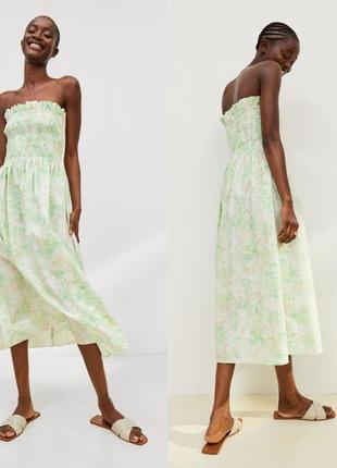 Платье сарафан миди длиное топ жаткой принт тай дай нежная мята от h&m4 фото