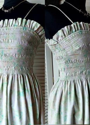 Платье сарафан миди длиное топ жаткой принт тай дай нежная мята от h&m6 фото