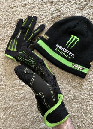 Комплект шапка+перчатки tech3 oneill monster energy, оригинал9 фото