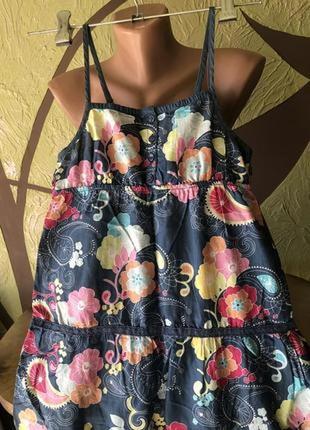 Крутой макси сарафан для девочки, натуральный