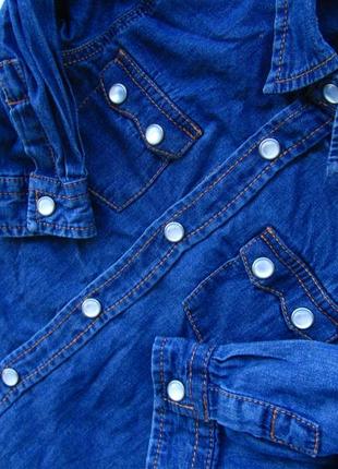 Качественная и стильная джинсовая  рубашка kiabi3 фото