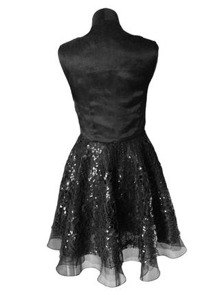 Шелкое нарядное черное платье расшитое пайетками2 фото