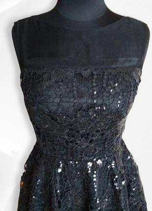 Шелкое нарядное черное платье расшитое пайетками9 фото