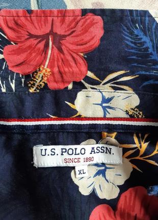 Рубашка тенниска гавайка с цветочным принтом u.s. polo assn, xl5 фото