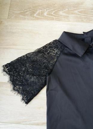 Нежная изысканная шелковая блуза рукав реглан кружево пуговицы по спинке2 фото