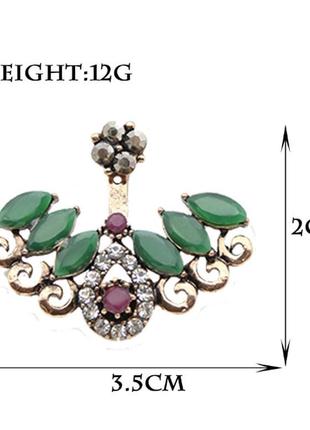 Стильные серьги турецкий винтаж 2 в 1