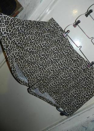 Натуральные,трикотажные,леопардовые шорты с карманами,мега батал,сост.новых,h&m1 фото