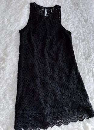 Чёрное кружевное платье stradivarius6 фото