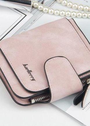 Модный кошелек-портмоне из замши baellerry forever mini pink4 фото