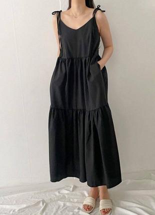 Довгий літній сарафан софт,літня довга сукня, однотонна жіноча сукня,4755fcol
