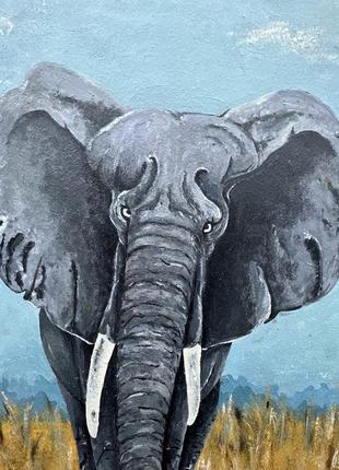 Картина маслом «слон»2 фото