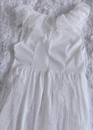 Нежное белое платье sheilay в горошек8 фото