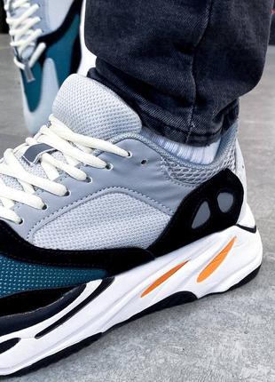 Мужские кроссовки adidas yeezy boost 700 v1 wave runner solid сетка легкие подошва из пены8 фото