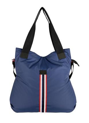 Стильная модна жіноча сумка з плащівка. легка зручна сумочка на кожен день синя1 фото