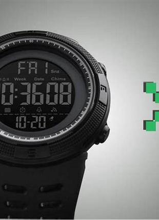 Спортивные мужские часы skmei 1251 all black водостойкие наручные кварцевые черные2 фото