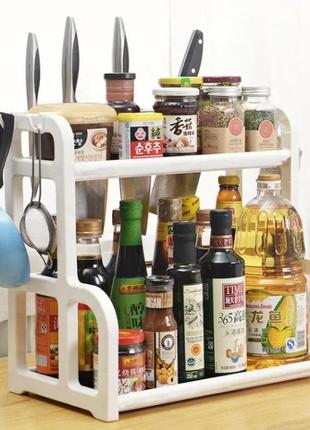 Стойка для специй kitchen seasoning shelf белая