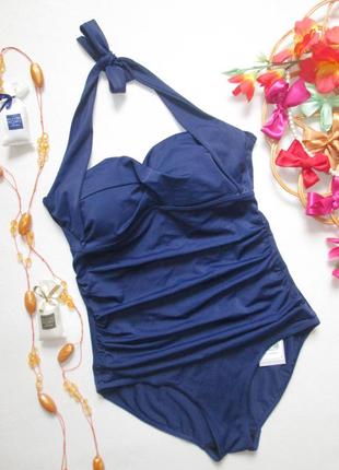 Шикарный слитный однотонный купальник с драпировкой tu 🌺💛🌺