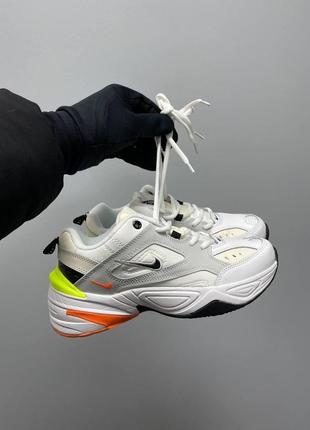 Женские кроссовки  nike m2k tekno white grey neon green