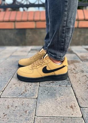 Мужские кроссовки  nike air force 1 '07 wheat/black-midnight navy 41