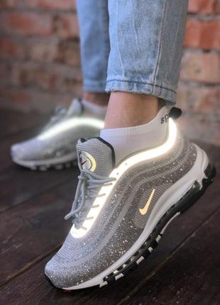 Кроссовки женские nike air max 97 swarovski silver женские найк аир макс7 фото