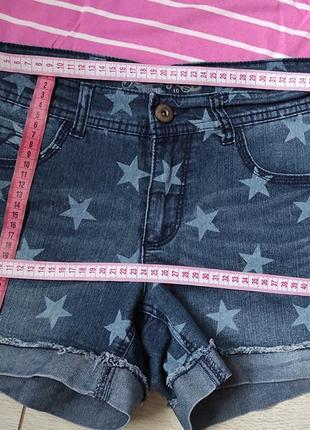 Джинсовые шорты в принт звезды, фирменные, джинс, оригинал. футболка, туника, майка.3 фото