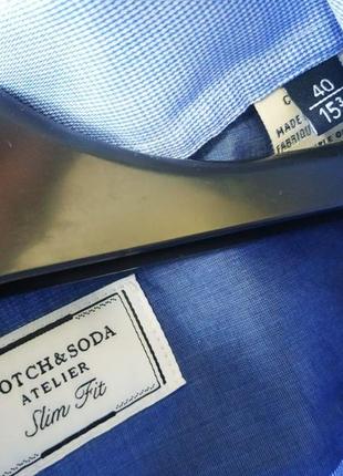 Мужская хлопковая рубашка slim fit scotch&soda atelier оригинал4 фото