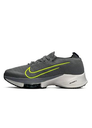 Мужские кроссовки  air zoom tempo next% l.gray green 45