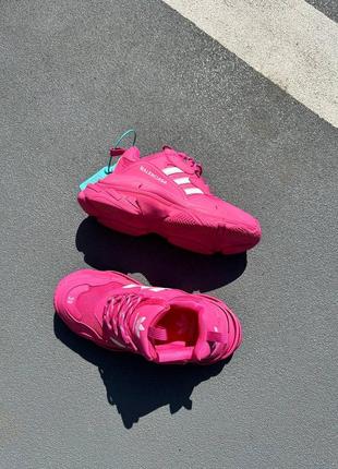 Демисезонные розовые кроссовки balenciaga x adidas рожеві жіночі кросівки balenciaga x adidas10 фото
