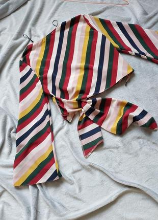 Стильна блуза в смужку рукава кльош7 фото