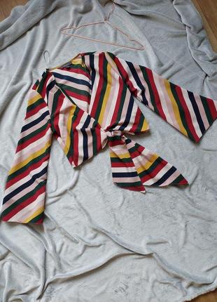 Стильна блуза в смужку рукава кльош5 фото