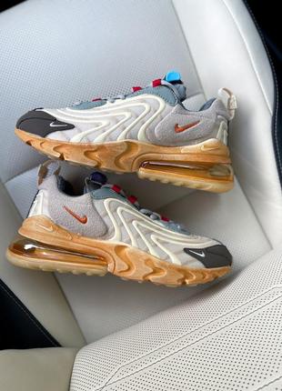 Мужские кроссовки  nike air max 270 react silver x travis scott