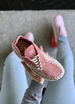 Женские кроссовки nike footscape woven pink white найк